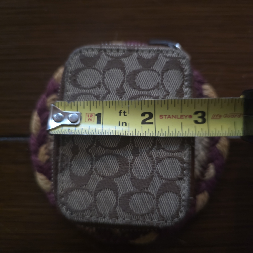COACH Triple Pill Case Small Brown Signature C's With Brown Trim - Picture 4 of 6